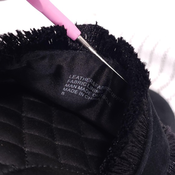 Birdies Ani Mules Womens 8 Black Suede Fringe Slide Flats Comfort Shoes Office - Picture 8 of 9